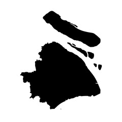 Shanghai China city map silhouette vector illustration