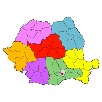 Romania map illustration hand drawn isolated vector