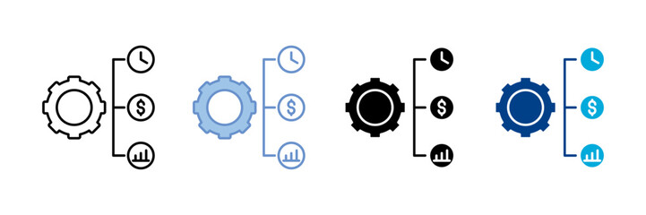 Project Management  Icon Set Multiple Style Collection