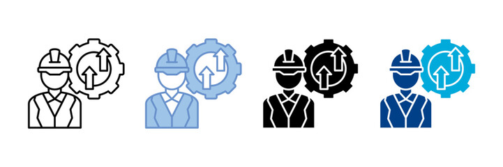 Labor Efficiency Icon Set Multiple Style Collection