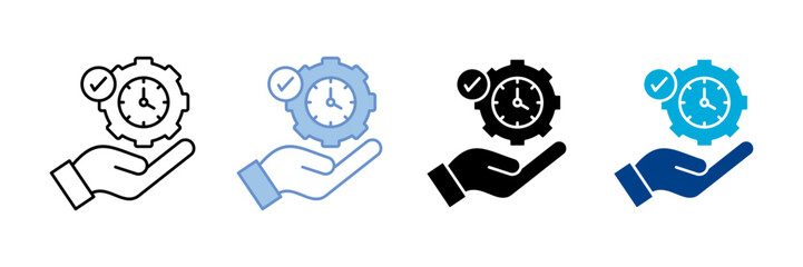 Time Management Icon Set Multiple Style Collection
