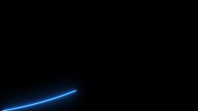 Blue Neon Zigzag Line Descending on Black Background abstract bright