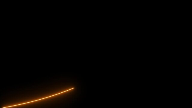 Orange Neon Zigzag Line Ascending on Black Background abstract bright