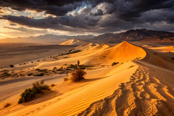 sunset in the desert