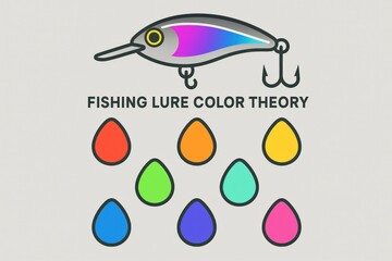 Comprehensive Fishing Lure Color Theory Chart Demonstrating Color Dynamics and Visual Appeal for Anglers and Fish Behavior Analysis in Freshwater Environments