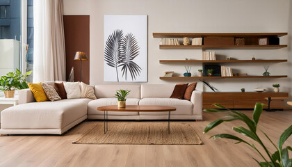 Contemporary living room with elegant decor