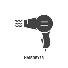 Hair dryer glyph icon. Barbershop concept design.Vector illustration.