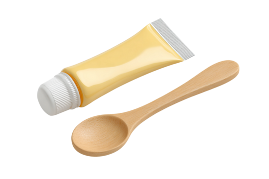 Safe Baby Food Pouch Spoon for Infants isolated on transparent background