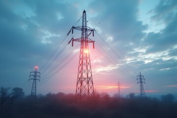 A radio tower transmitting strong signals even though fully powered off.