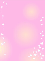 Heart shape like floating balloons. Many lines of hearts Stacked together in a distributed manner Use it as a background for a love story.