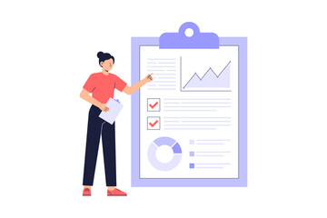 Business Report Review and Analysis Illustration