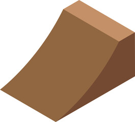 Fototapeta premium Isometric wooden ramp for skateboarding, bmx, and other extreme sports, perfect for urban environments
