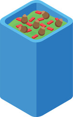 Delicious guacamole with red pepper and avocado slices served in a blue bowl, representing a healthy and tasty snack or appetizer