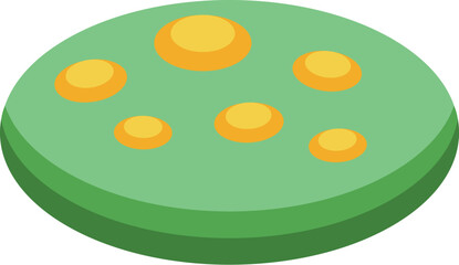 Dangerous green bacteria or virus with many yellow spots is growing and multiplying, causing infection