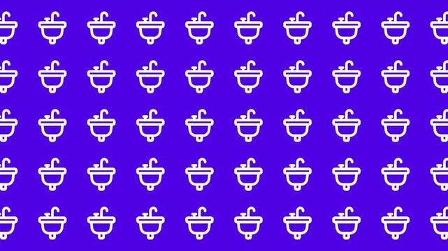 Repeating sink icons on blue background for bathroom design projects, home improvement websites or renovation businesses with plumbing services.