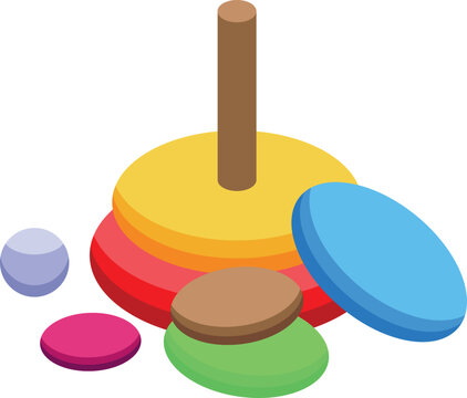 Stacking rings toy promoting early childhood development through play, enhancing fine motor skills and problem solving abilities