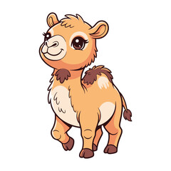 Adorable baby camel illustration brings charm to any project, originally a scalable vector graphic perfect for children's books and cute designs