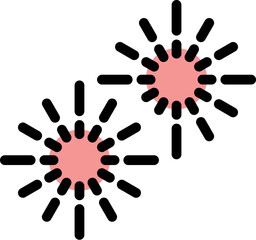 Colorful fireworks exploding against the dark night sky, creating a festive and celebratory atmosphere