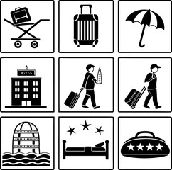 travel icons set
