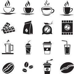 coffee icons set