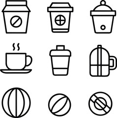 coffee cup icons set