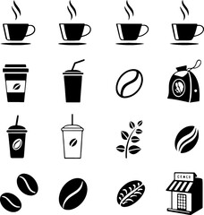 coffee icons set