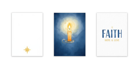 Inspirational set with star, candle, and faith message