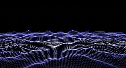 Soft-Glowing Digital Terrain Map of Pixel Dots