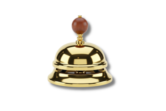 golden bell on white background
