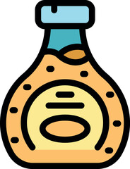 Generic mustard bottle with blank label and blue cap, simple design