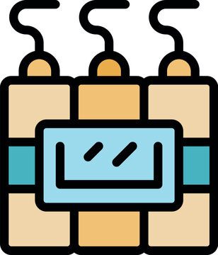Dynamite bomb explosives are shown with detonator and timer, indicating danger of explosion