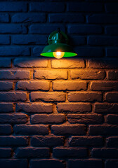 
Warm Wall Light on Dark Brick Texture
