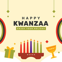 Kwanzaa event background flat hand drawn design