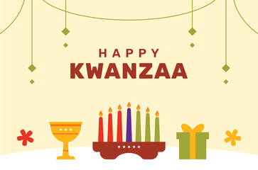 Kwanzaa event background flat hand drawn design