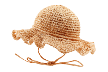 Wide-Brim Baby Sun Hat for Maximum Sun Protection isolated on transparent background