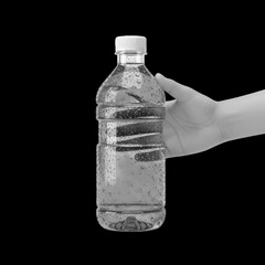 Hand holding a bottle of water. isolated illustration on  transparent background PNG