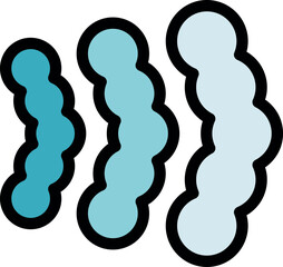 Gradient blue wavy lines forming a simple and modern abstract design, ideal for backgrounds, logos, and decorative elements