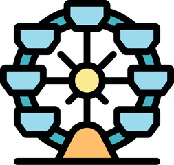 Ferris wheel rotating under the sun in an amusement park, offering a thrilling ride with breathtaking views