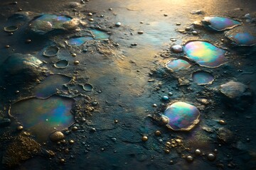 Irisierende Blasen - Hintergrundgrafik - Design organisch 