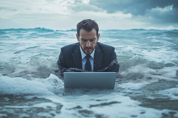 Businessman with too much stress 