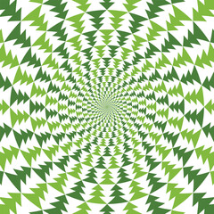 Green Geometric Christmas Trees Pattern