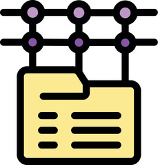 Fototapeta premium Folder undergoing data processing, transforming into an organized network structure, symbolizing efficient file management