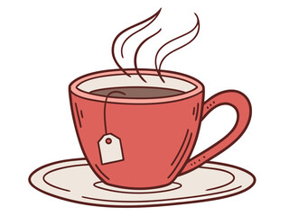 Obraz premium Tea and breakfast, tea in a beautiful mug, morning atmosphere, relaxation, time to relax, delicious chai, masala chai, Paris morning, Europe morning