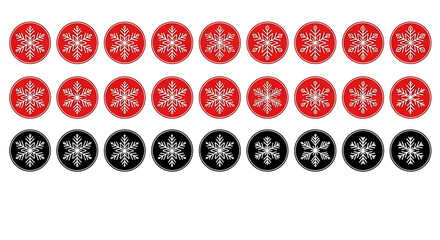 Various Artistic and Geometric Snowflakes Vector Set