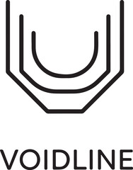 Voidline wordmark and abstract hexagon minimal symbol logo outline graphic element icon design illustration linear style concept
