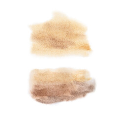 Warm beige watercolor stains with gradients. Watercolor texture for projects, landscape design, and pattern design.