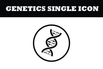 Modern genetic research icon for science presentations or medical infographics, representing DNA, biology, and innovative solutions for health and wellness