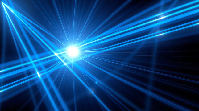 Bright explosive lighting effects logo design featuring radiant starburst energy beams, futuristic glowing light rays, dynamic luminous burst illustration perfect for tech branding, digital art, sci-f