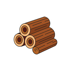 Wood log icon vector