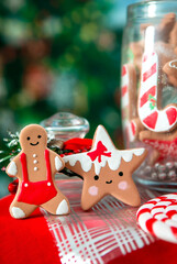 Christmas or New Year decorations and sweets.